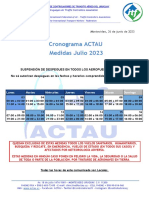 Cronograma ACTAU Julio 2023