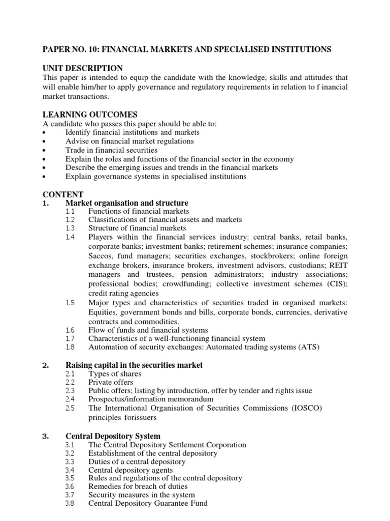 financial-markets-and-specialised-institutions-new-syllabus-notes