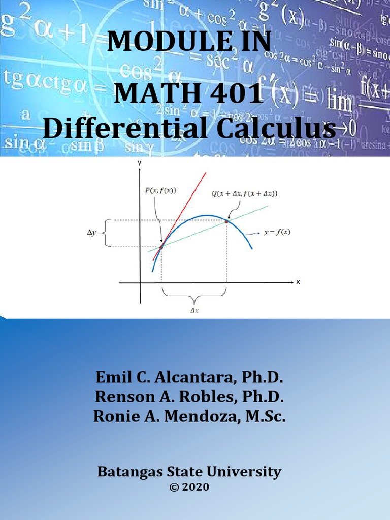 Math 401 differential calculus module pdf trigonometric functions
