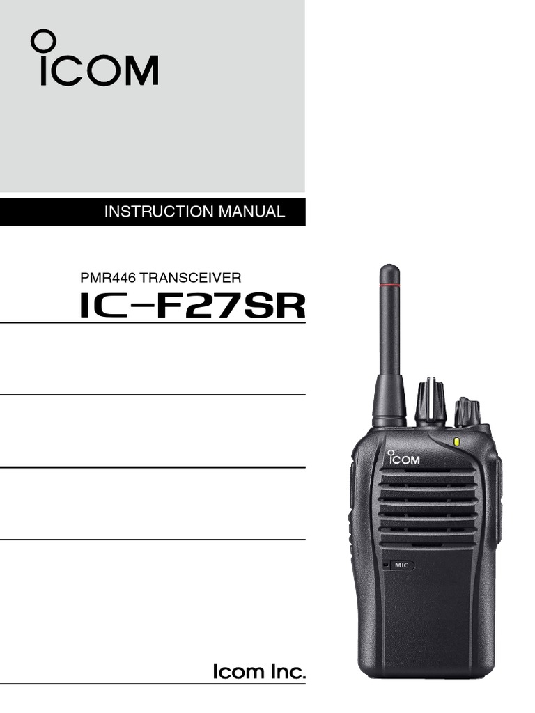 Walkie Icom IC-F27SR de uso libre PMR446 de 8 canales