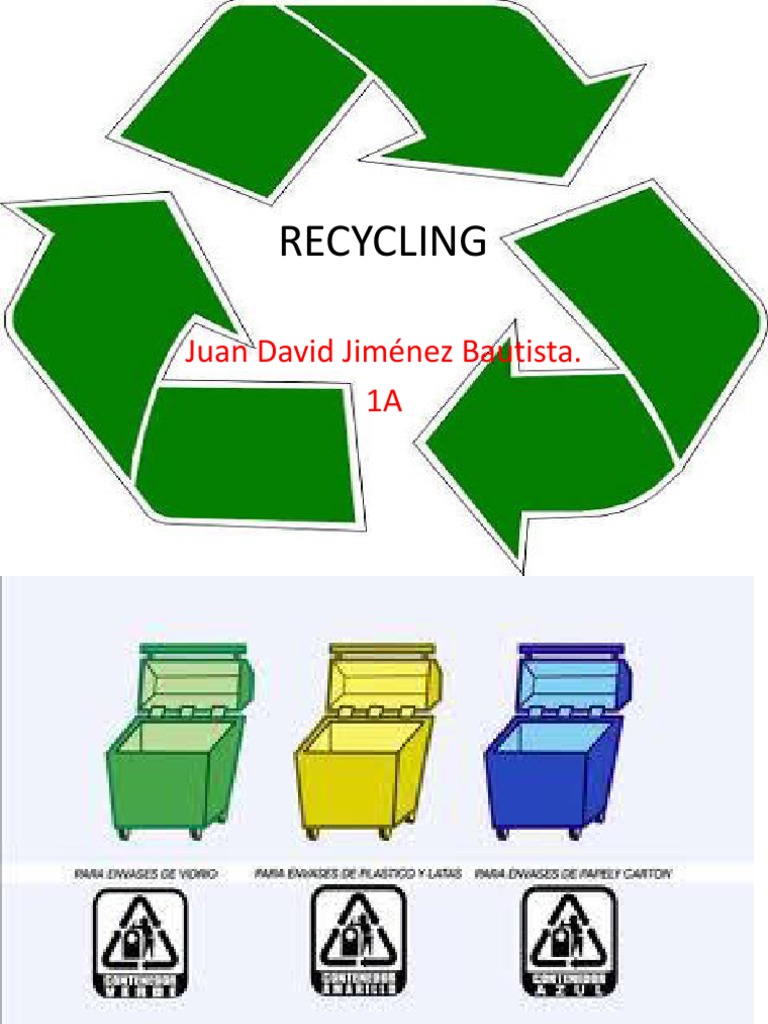Recycling: Juan David Jiménez Bautista. 1A | PDF
