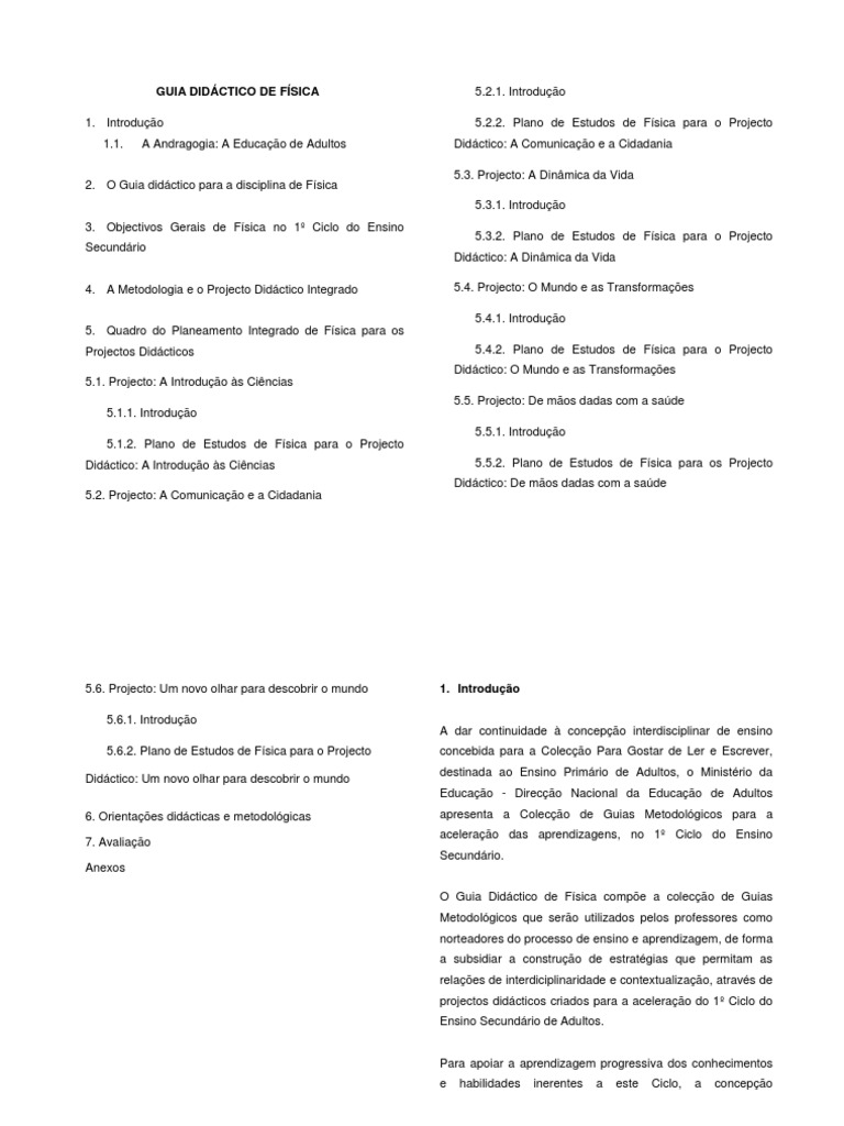 Guia Didáctico de Física PDF | PDF | Aprendizado | Science