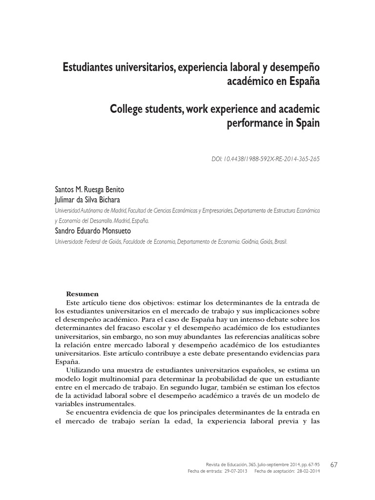 Estudiantes Ruesga RE 2014 | PDF | Economía laboral