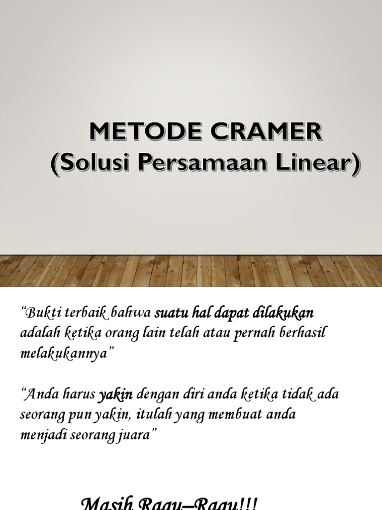 Metode Cramer | PDF