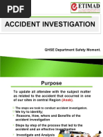 Accident Investigation SAFETY MOMENT