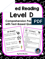 Guided Reading Comprehension Passages & Questions - Guided Reading Level D (RtI)