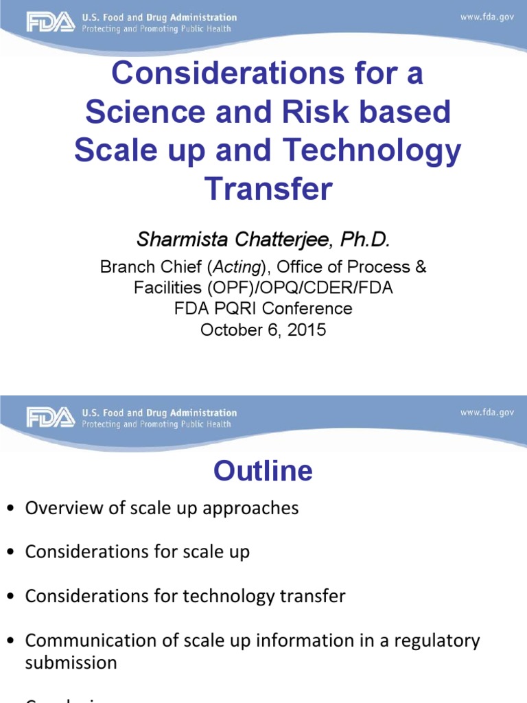Science & Risk Based - Scale Up and Technology - Transfer | PDF ...