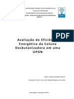 Avaliação de Eficiência Energética Da Coluna Desbutanizadora em UPGN