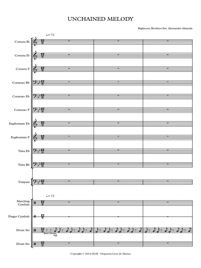 UNCHAINED MELODY - Fanfarra - Score and Parts | PDF | Music Technology ...