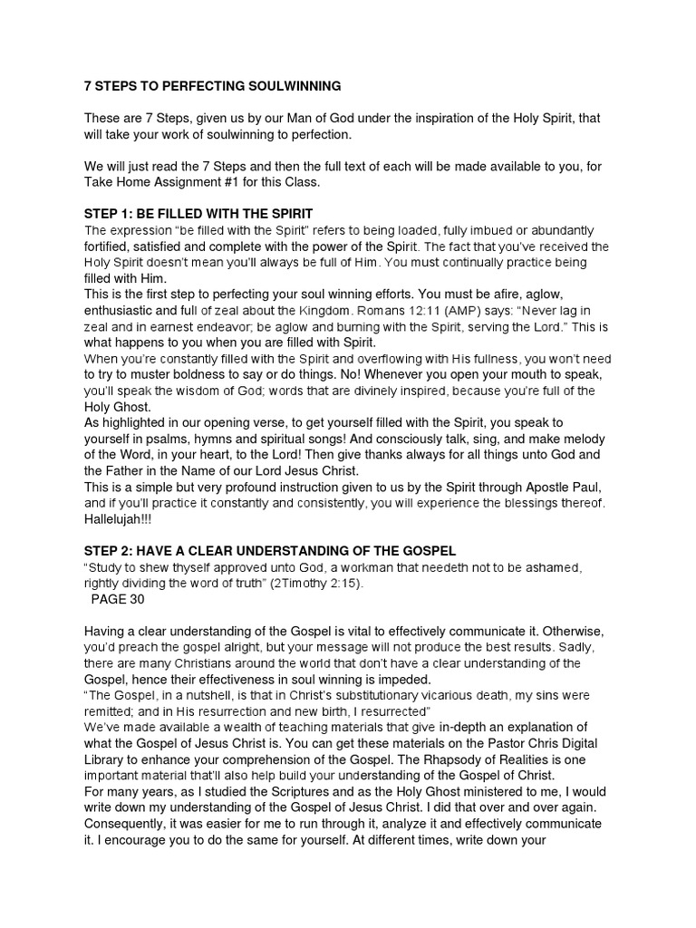 7 Steps to Perfecting Soul Winning | PDF | Jesus | The Gospel