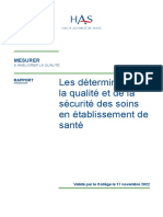 Spa216 Rapport Determinants Qualite Et Securite Des Soins en Es VD