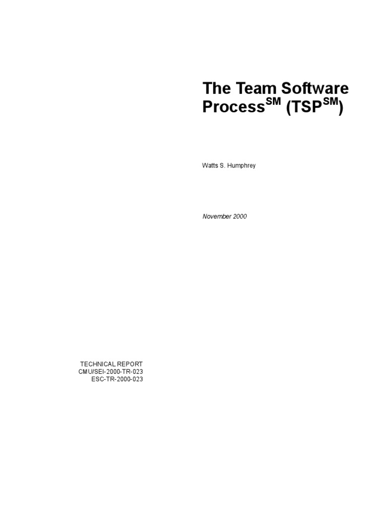 The Team Software Process | PDF | Software Engineering | Production And ...