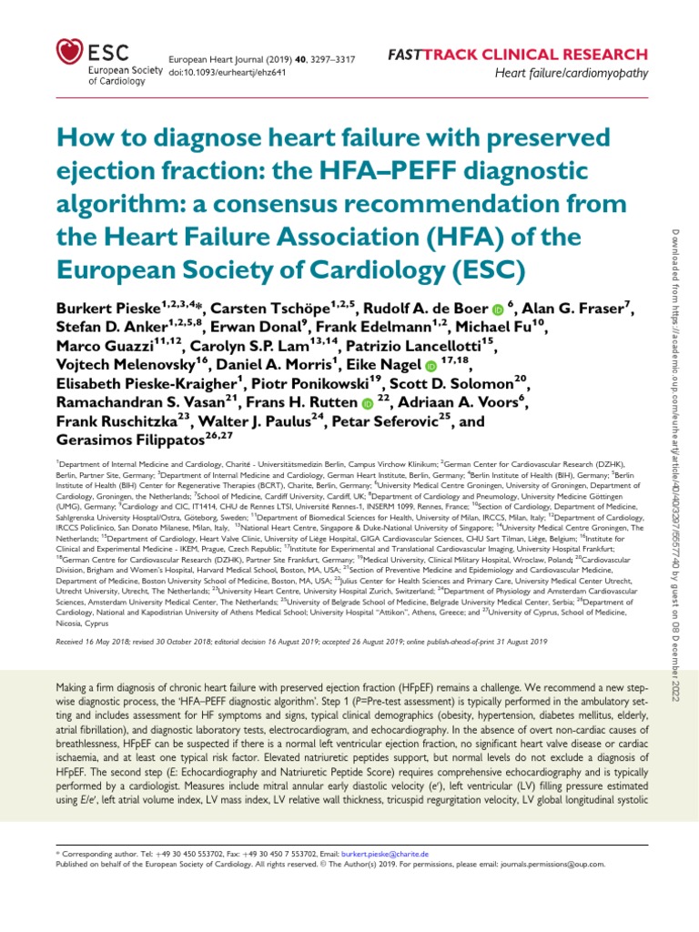 HFA-PEFF Diagnostic Algorithm for HFpEF | PDF | Heart Failure | Diastole