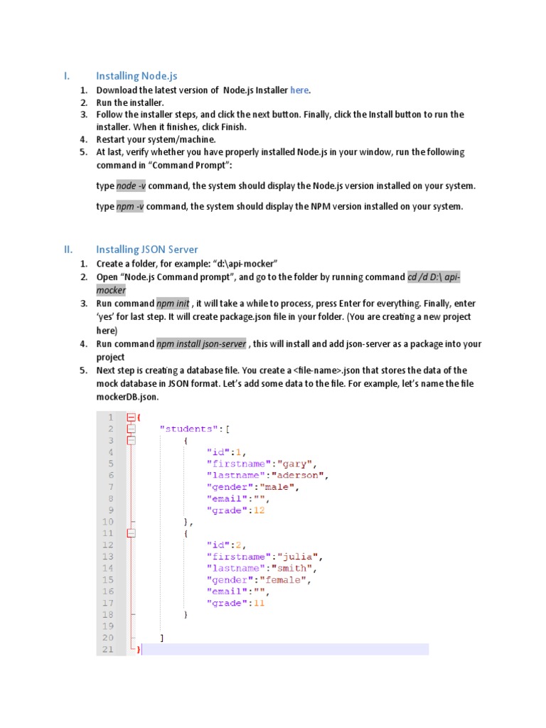 Building A Mock Rest Api With Json-Server – TQPDL