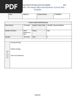 ICE Task 1 Example Grade R Life Skills Movement Activity Plan Template Word