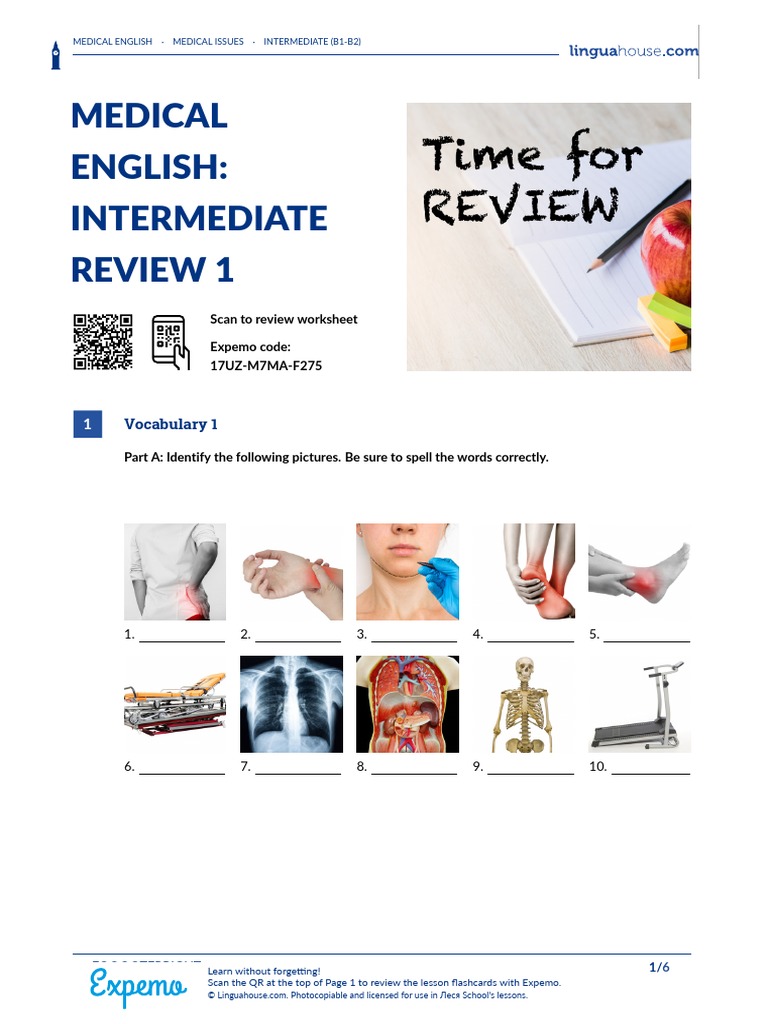 Medical English: Intermediate Review 1 | PDF | Body Mass Index | Medicine