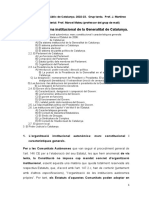 Tema 3. El Sistema Institucional de La Generalitat
