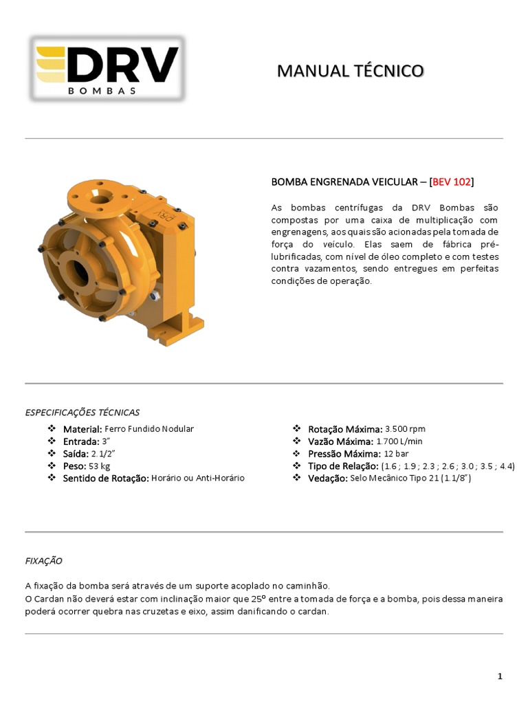 Manual Técnico Bomba | PDF | Bomba | Máquinas
