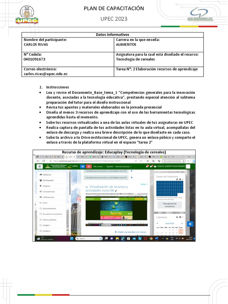 Capacitación en Tecnología de Cereales | PDF | Aprendizaje | Tecnologia ...