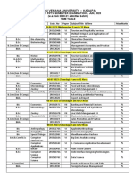 FIFTH SEMESTER (W.e.from 2020-21 Admitted Batch) TIME TABLE JUN 2023