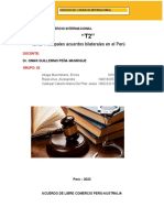 Tema: Principales Acuerdos Bilaterales en El Perú: Derecho Del Comercio Internacional