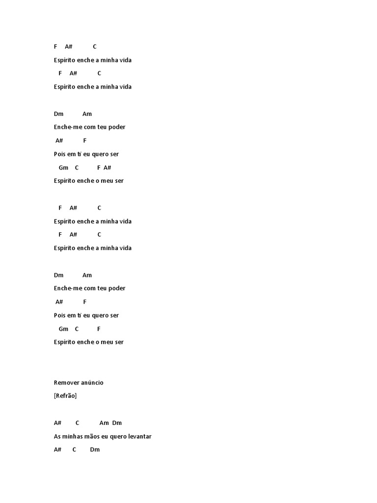 Cifra Espírito, Enche A Minha Vida PDF