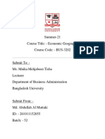 Economic Geography - Summer-21 - Mid Term - Assignment