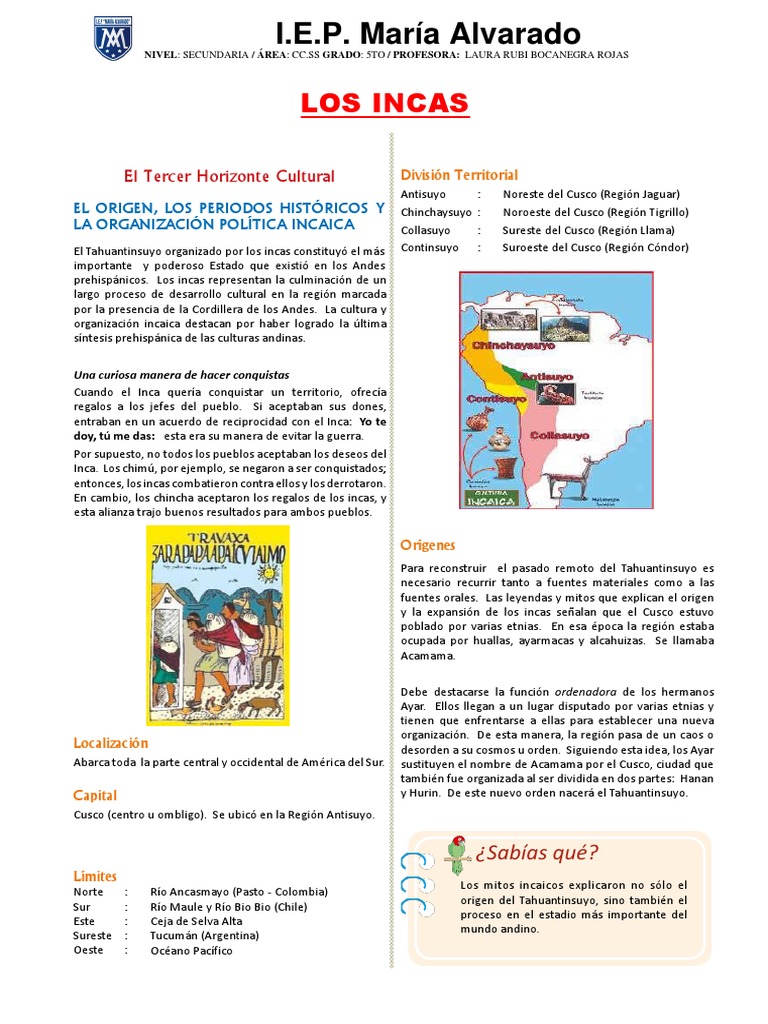 Ficha N°4-Cc - SS | PDF | Imperio Inca | Andes