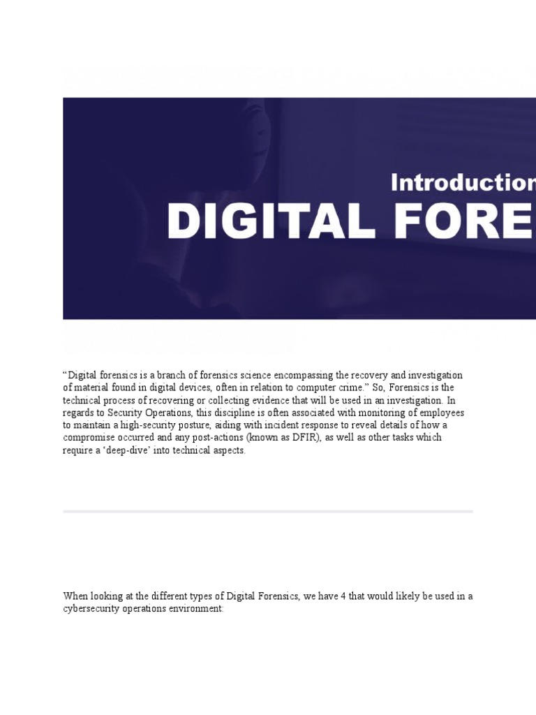 Digital Forensics Overview and Benefits | PDF | Computer Forensics ...
