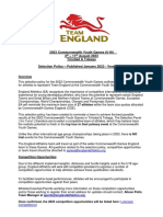 2023 Commonwealth Youth Games U18 Selection Policy V1.4 Jan 2023