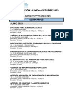 Programacion Seminarios Online Junio - Octubre 2023