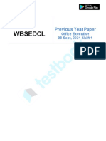 WBSEDCL Office Executive Official Paper (Held On - 08 Sept, 2021 Shift 1)