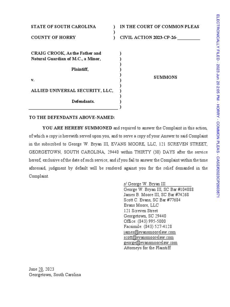 Lawsuit Against Allied Universal Security PDF Negligence Damages