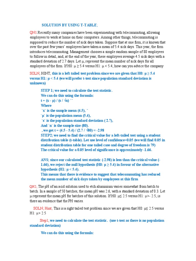 Hypothesis Testing and Confidence Intervals | PDF | Statistical ...