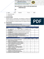 Ficha de Observación de Ejecución de Sesión de aprendizaje-2022-II