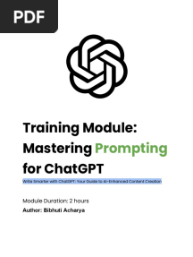 Mastering Prompting For ChatGPT Training Module Bibhuti 1686685530