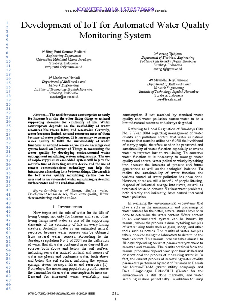 IoT Water Quality Monitoring | PDF | Internet Of Things | Databases