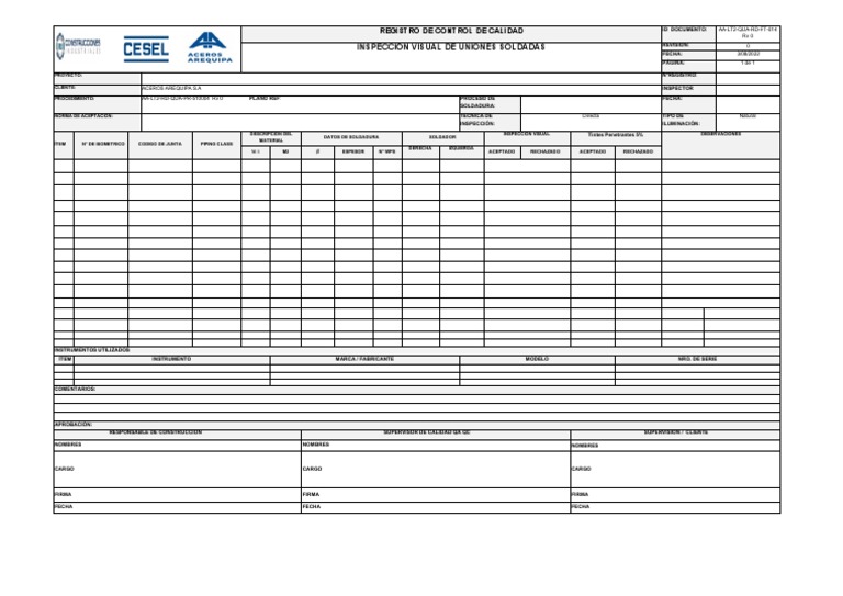 AA-LT2-RD-QUA-FT-014 RV 0 | PDF | Ingeniería mecánica