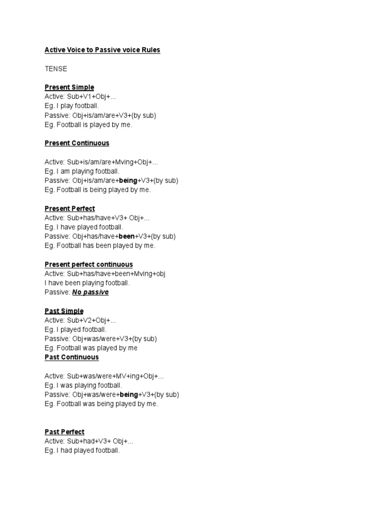 Active Voice To Passive | PDF