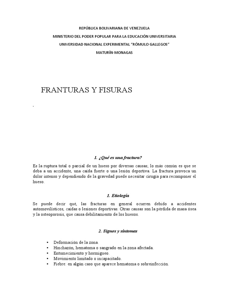 Diferencias entre fisuras y fracturas | PDF | Hueso | Osteoporosis