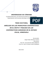 Tesis Doctoral ANÁLISIS DE LOS PRINCIPIOS COOPERATIVOS EN EL ÉXITO Y FRACASO DE LAS COOPERATIVAS AGRARIAS EN EL ESTADO ZULIA, VENEZUELA