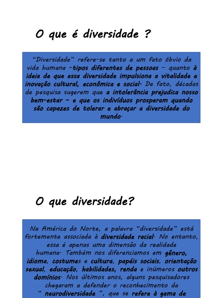 O que é Diversidade? Definição e Significado | PDF