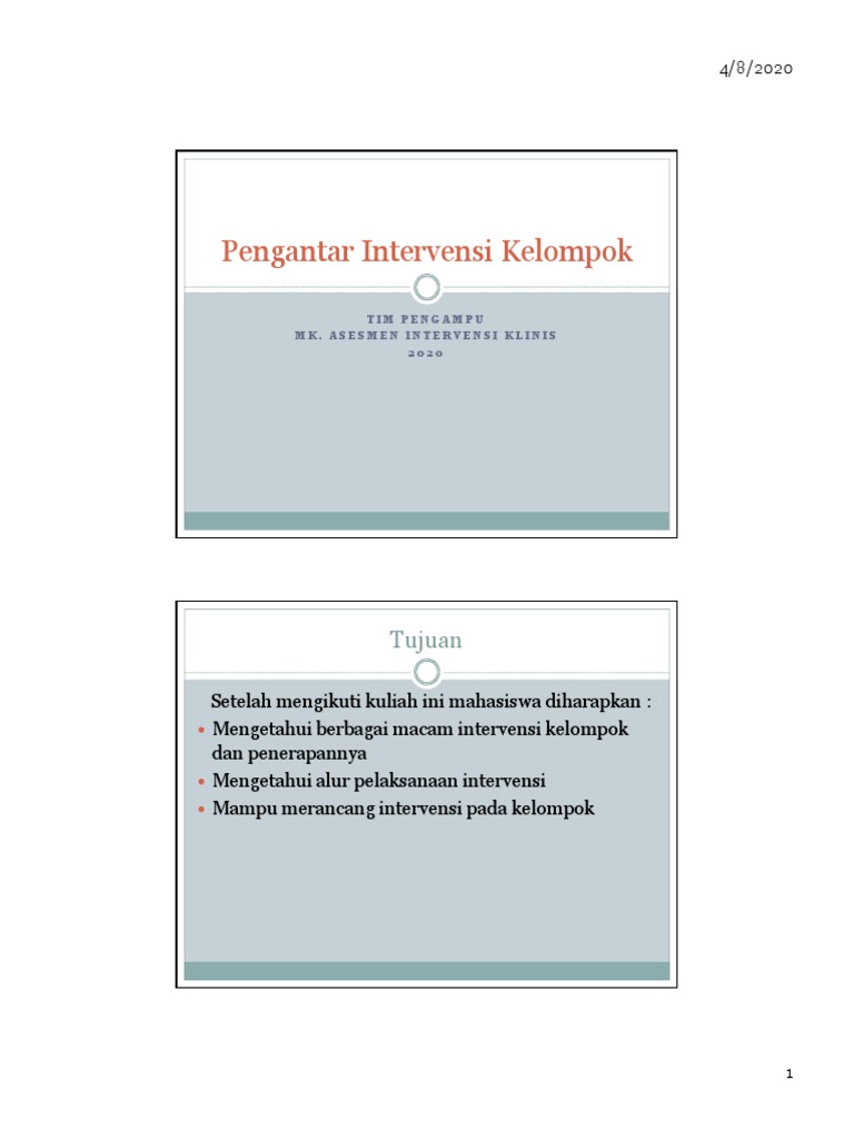 Panduan Intervensi Kelompok Psikologi | PDF