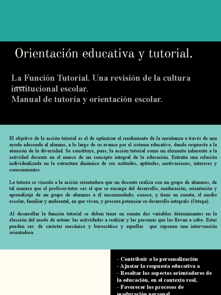 Función Tutorial en Educación Escolar | PDF | Aprendizaje | Enseñando