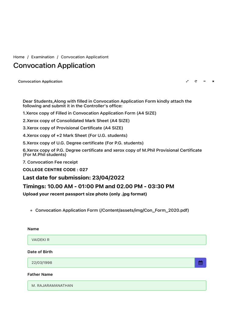 Student Convocation Instructions | PDF