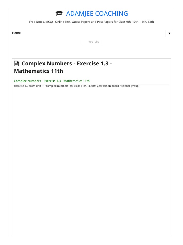 Complex Numbers - Exercise 1.3 - Mathematics 1 | PDF