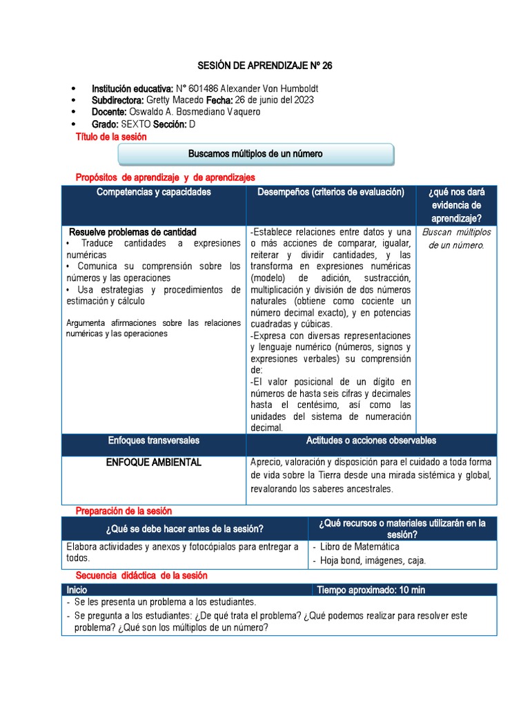 Múltiplos de un Número en Sexto Grado | PDF | Números | Decimal