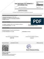 Certificado: Agencia Nacional de Tránsito Y Seguridad Vial