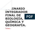 Seminario Integrador Final de Biología, Química Y Geografía