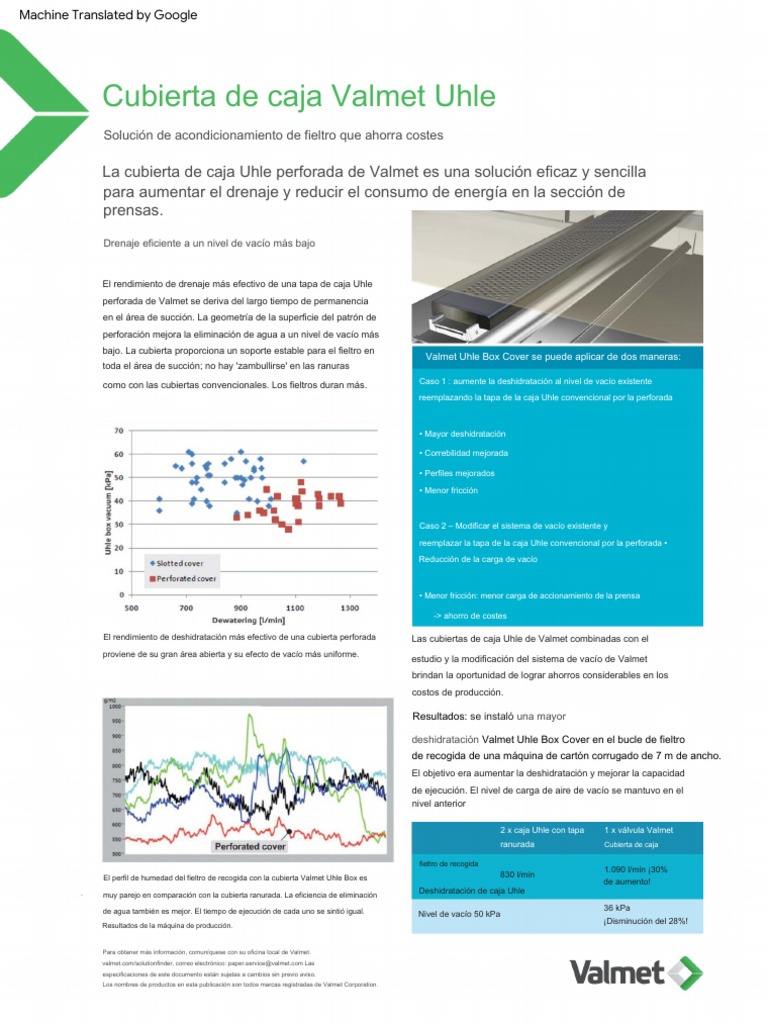 Eficiencia de la Cubierta Uhle de Valmet | PDF | Vacío